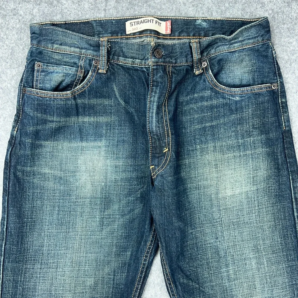 VTG Levi's Jeans Men‎ 36x32 Blue 505 Straight Regular Faded Whisker Denim Pants